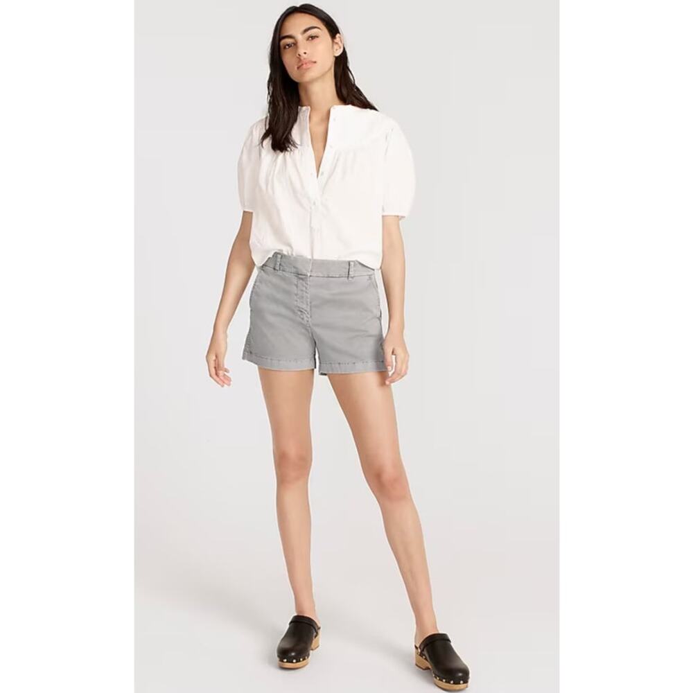 J. Crew 5" Chino Cotton Classic Twill Weathered Pewter Grey Preppy Shorts Size 2